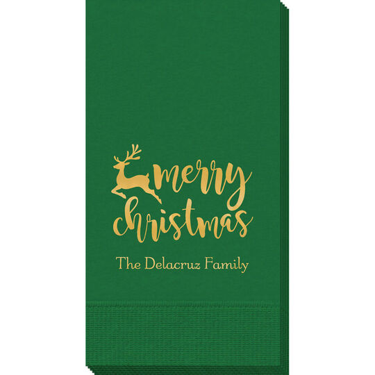Merry Christmas Reindeer Guest Towels