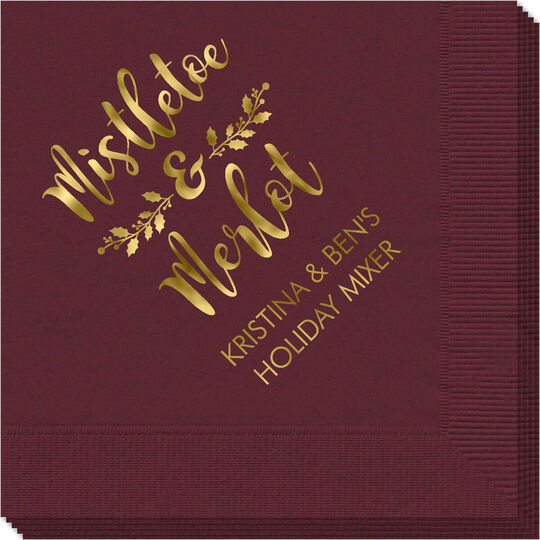 Mistletoe and Merlot Napkins
