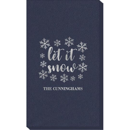 Let It Snow Linen Like Guest Towels
