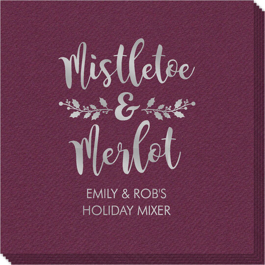 Mistletoe and Merlot Linen Like Napkins