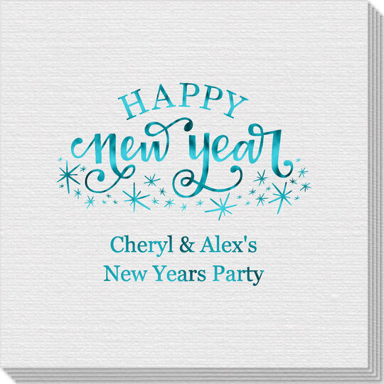 Sparkle Happy New Year Linen Like Napkins