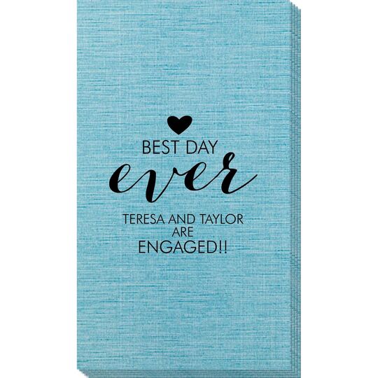 Best Day Ever with Heart Bamboo Luxe Guest Towels