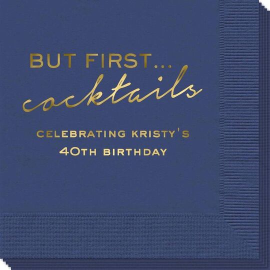 But First Cocktails Napkins