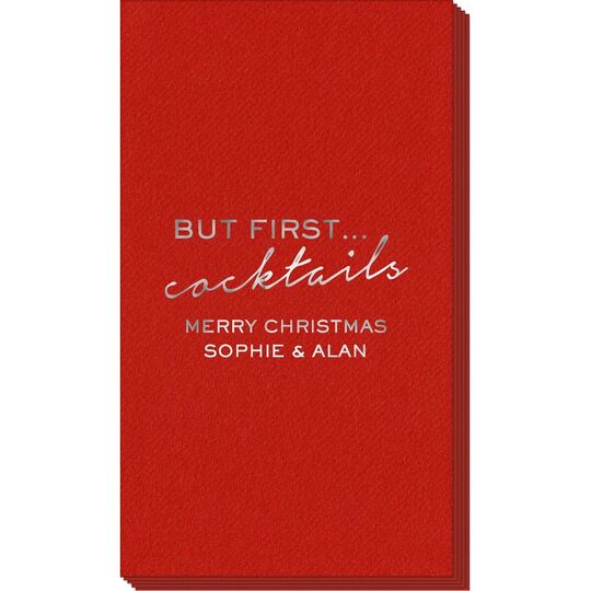 But First Cocktails Linen Like Guest Towels