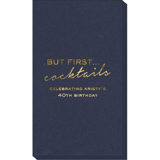 But First Cocktails Linen Like Guest Towels