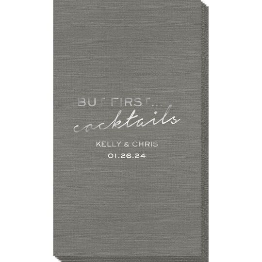 But First Cocktails Bamboo Luxe Guest Towels