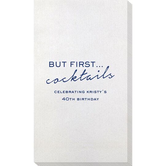 But First Cocktails Bamboo Luxe Guest Towels