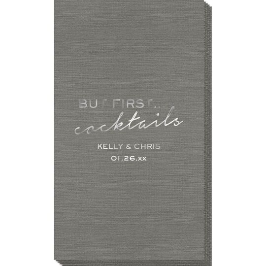 But First Cocktails Bamboo Luxe Guest Towels