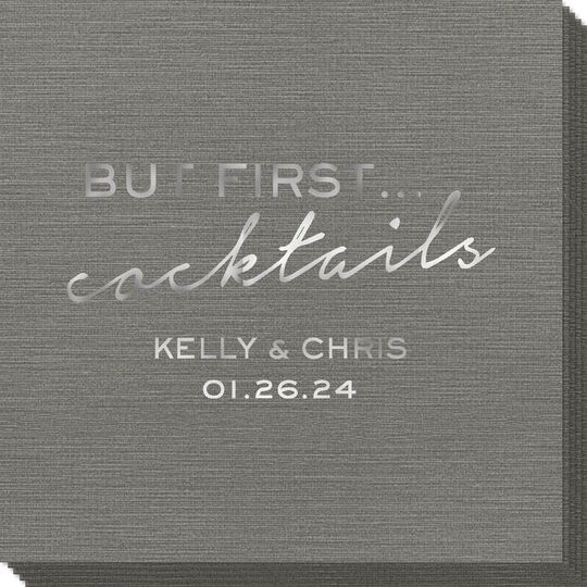 But First Cocktails Bamboo Luxe Napkins