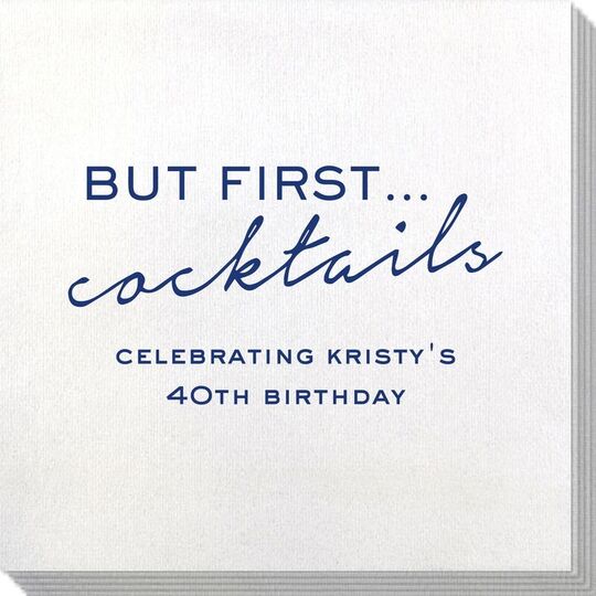 But First Cocktails Bamboo Luxe Napkins