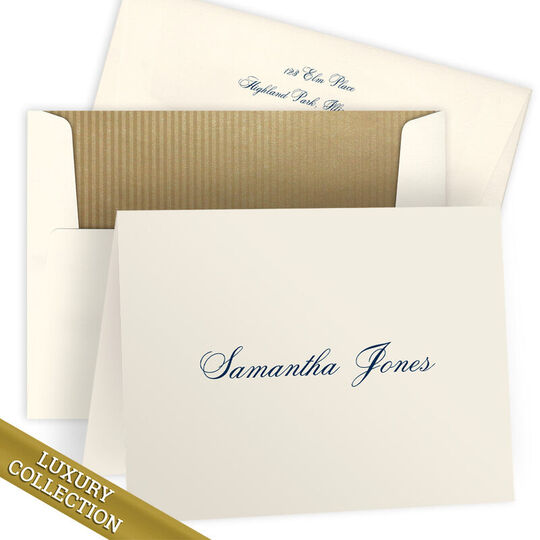 Personalized Luxury Jones Folded Note Card Collection - Raised Ink