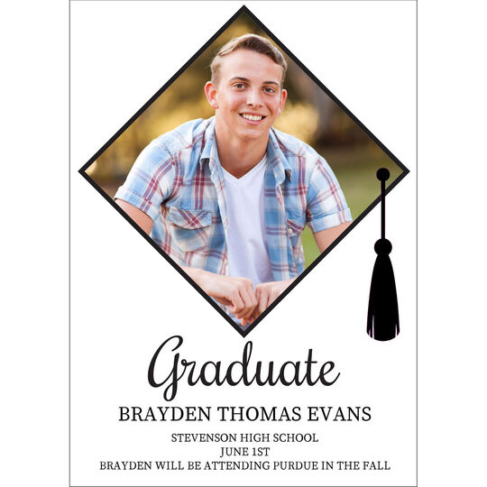 Grad Cap Photo Graduation Announcements