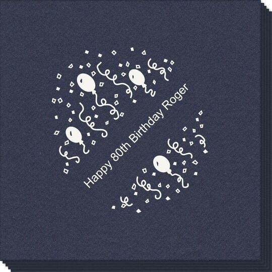 Balloons and Streamers Linen Like Napkins