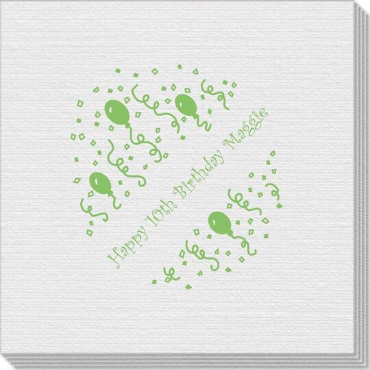 Balloons and Streamers Linen Like Napkins
