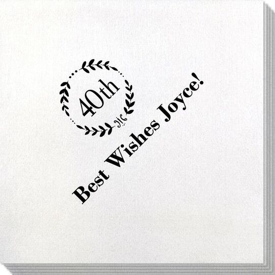 40th Wreath Bamboo Luxe Napkins