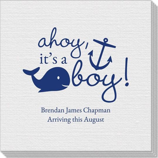 Ahoy It's A Boy Linen Like Napkins