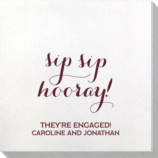 Elegant Sip Sip Hooray Bamboo Luxe Napkins