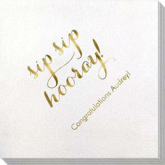 Elegant Sip Sip Hooray Bamboo Luxe Napkins