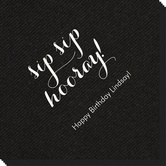 Elegant Sip Sip Hooray Linen Like Napkins