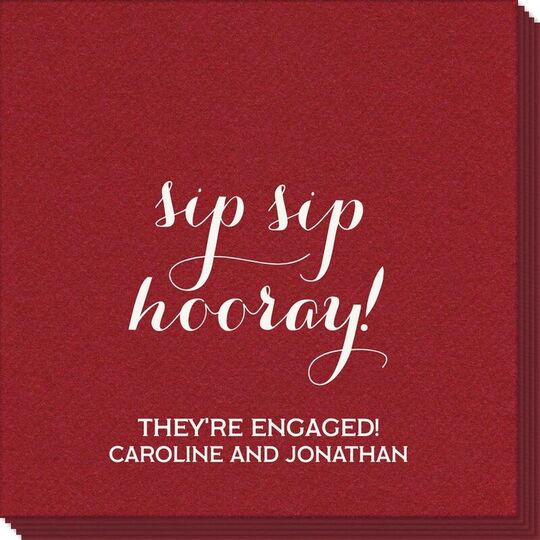 Elegant Sip Sip Hooray Linen Like Napkins