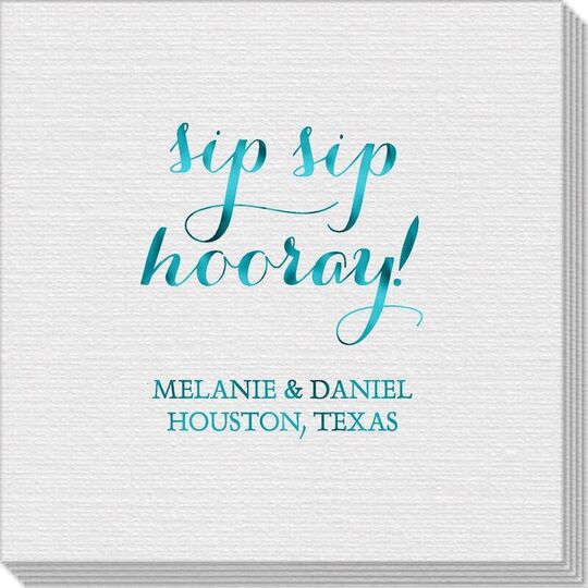 Elegant Sip Sip Hooray Linen Like Napkins