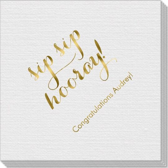 Elegant Sip Sip Hooray Linen Like Napkins