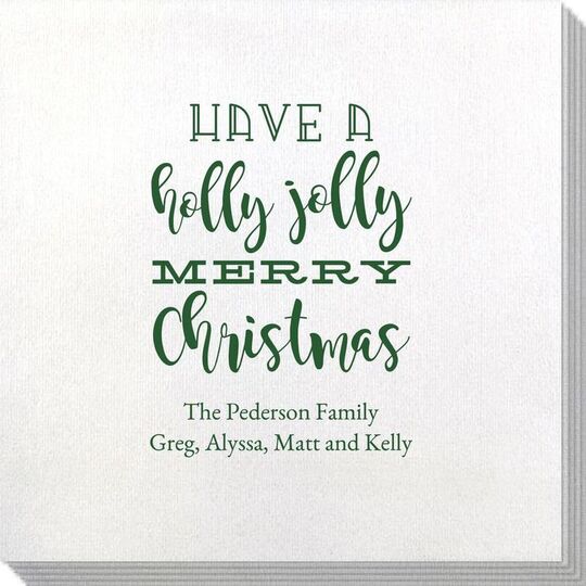 Holly Jolly Christmas Bamboo Luxe Napkins