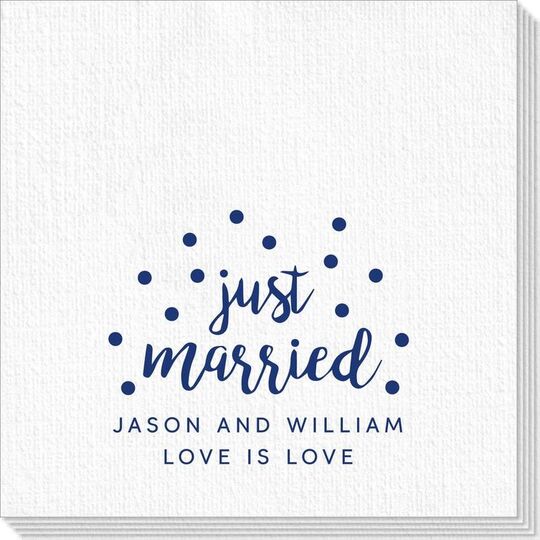 Confetti Dots Just Married Deville Napkins