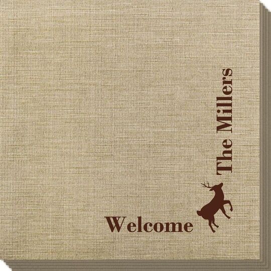 Corner Text with Deer Park Design Bamboo Luxe Napkins