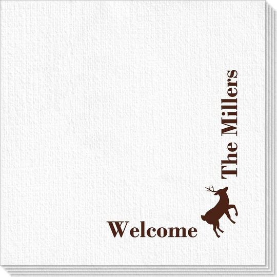 Corner Text with Deer Park Design Deville Napkins