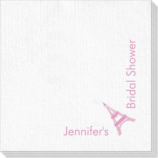 Corner Text with Eiffel Tower Design Deville Napkins