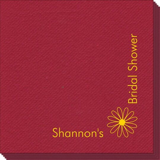 Corner Text with Daisy Design Linen Like Napkins