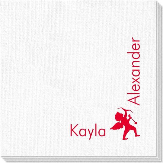 Corner Text with Cupid Design Deville Napkins