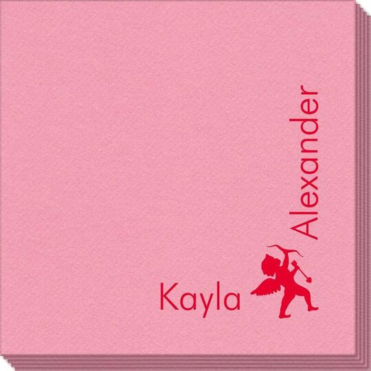 Corner Text with Cupid Design Linen Like Napkins