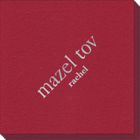 Big Word Mazel Tov Linen Like Napkins