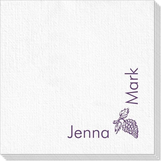 Corner Text with Grapes Deville Napkins