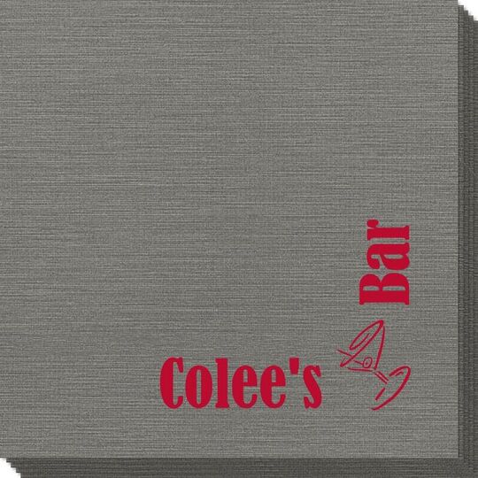 Corner Text with Martini Glass Bamboo Luxe Napkins