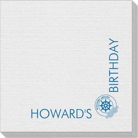 Corner Text with Welcome Aboard Design Linen Like Napkins