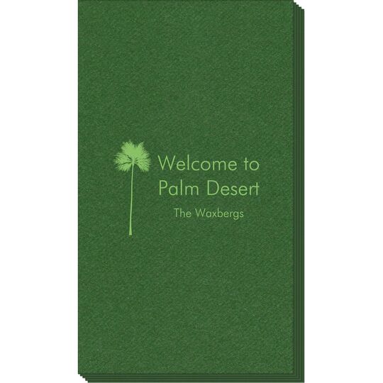 Palm Tree Silhouette Linen Like Guest Towels