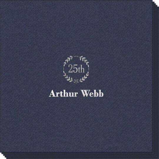 25th Wreath Linen Like Napkins
