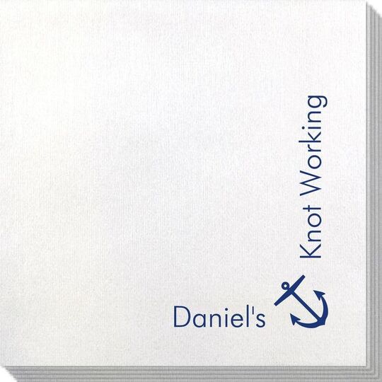 Corner Text with Anchor Bamboo Luxe Napkins