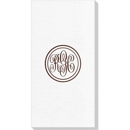 Double Circle Monogram Deville Guest Towels