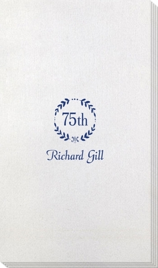 75th Wreath Bamboo Luxe Guest Towels