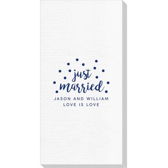 Confetti Dots Just Married Deville Guest Towels