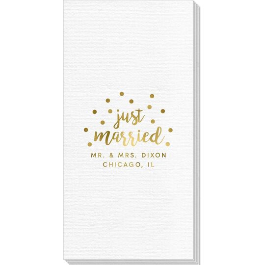 Confetti Dots Just Married Deville Guest Towels