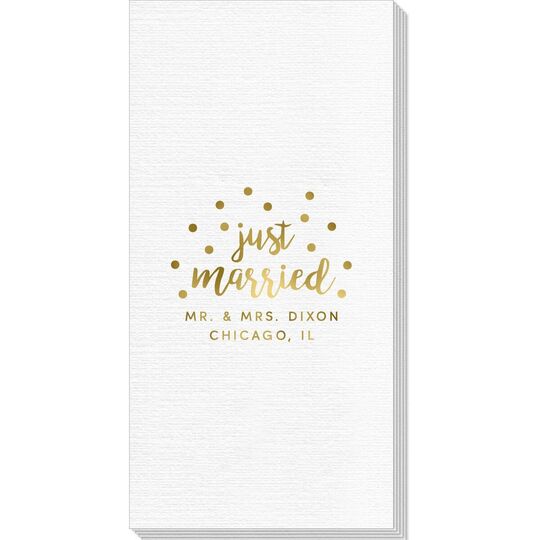 Confetti Dots Just Married Deville Guest Towels