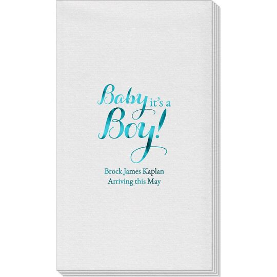 Baby It's A Boy Linen Like Guest Towels