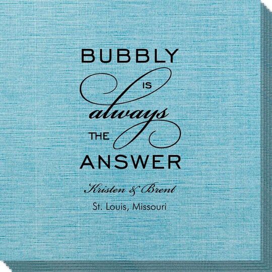 Bubbly is the Answer Bamboo Luxe Napkins