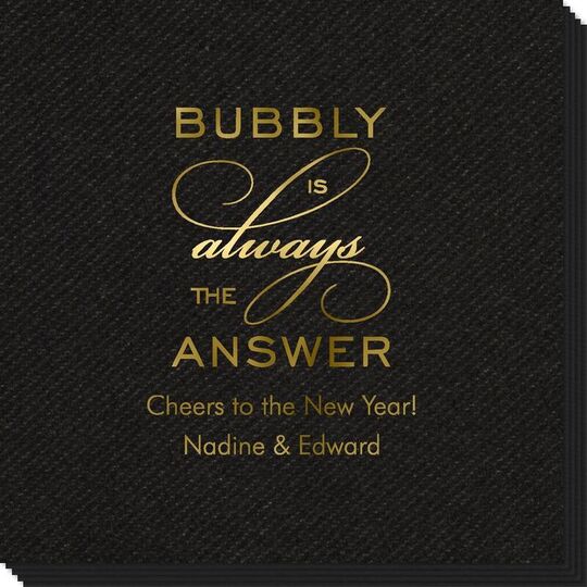 Bubbly is the Answer Linen Like Napkins