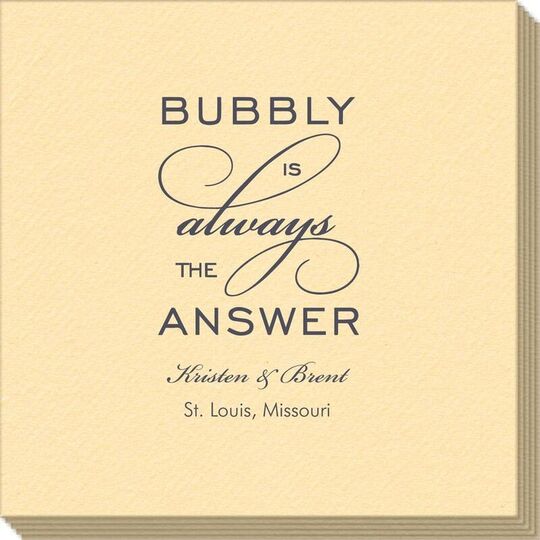 Bubbly is the Answer Linen Like Napkins